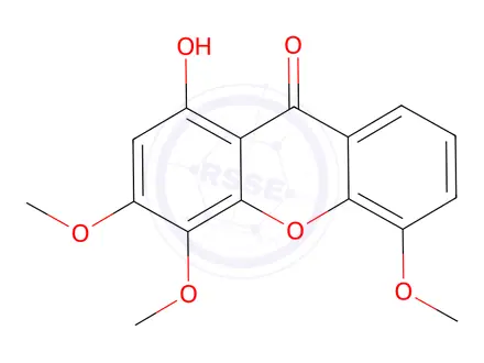 Chemical structure of 1-Hydroxy-3, 4, 5-trimethoxyxanthone