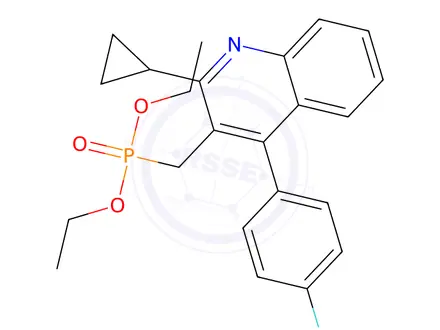 Chemical structure of P-[[2-Cyclopropyl-4-(4-fluorophenyl)-3-quinolinyl]methyl]phosphonic acid diethyl ester