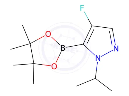 Chemical structure of 4-Fluoro-1-isopropyl-5-(4,4,5,5-tetramethyl-1,3,2-dioxaborolan-2-yl)-1H-pyrazole