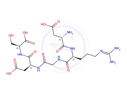Chemical structure of H-Asp-Arg-Gly-Asp-Ser-OH
