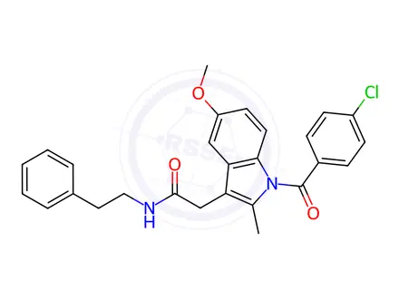 Chemical structure of N-(2-Phenylethyl)indomethacin Amide