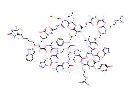 Chemical structure of Biotinyl-Neuropeptide W-23 (human) trifluoroacetate salt