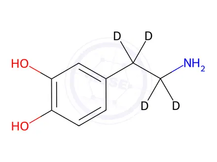 Chemical structure of 4-(2-Aminoethyl-1,1,2,2-d4)-1,2-benzenediol