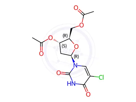 Chemical structure of 5-Chloro-3’,5’-di-O-acetyl-2'-deoxyuridine