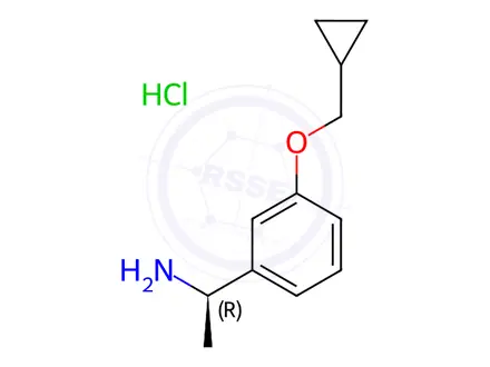 Chemical structure of (R)-1-(3-(Cyclopropylmethoxy)phenyl)ethanamine hydrochloride