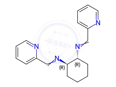 Chemical structure of N-[(1E)-Pyridin-2-ylmethylene]-N-((1R,2R)-2-{[(1E)-pyridin-2-ylmethylene]amino}cyclohexyl)amine