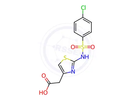 Chemical structure of (2-{[(4-Chlorophenyl)sulfonyl]amino}-1,3-thiazol-4-yl)acetic acid