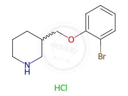 Chemical structure of 3-[(2-Bromophenoxy)methyl]piperidine hydrochloride
