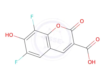 Chemical structure of 6,8-Difluoro-7-Hydroxy-2-Oxo-2h-Chromene-3-Carboxylic Acid