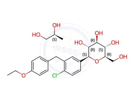 Chemical structure of Dapagliflozin (S)-Propanediol