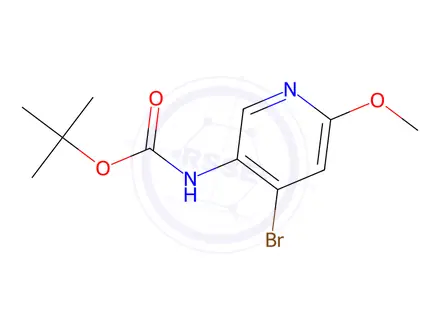 Chemical structure of tert-Butyl (4-bromo-6-methoxypyridin-3-yl)carbamate
