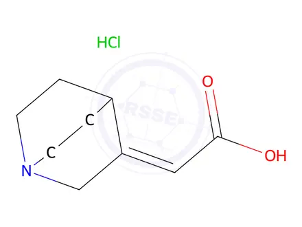 Chemical structure of 2-(Quinuclidin-3-ylidene)acetic acid hydrochloride