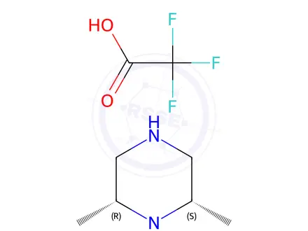 Chemical structure of 2,2,2-Trifluoroacetic acid cis-1,2,6-trimethylpiperazine
