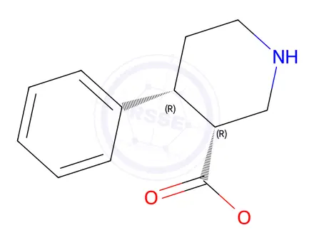 Chemical structure of (3R,4R)-Methyl 4-phenylpiperidine-3-carboxylate