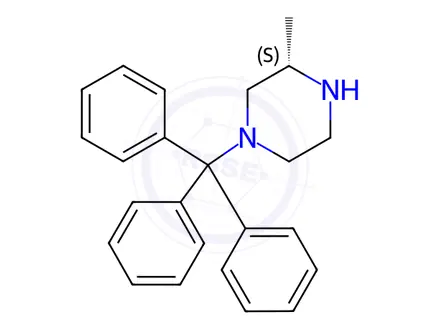 Chemical structure of (S)-4-N-Trityl-2-methyl-Piperazine