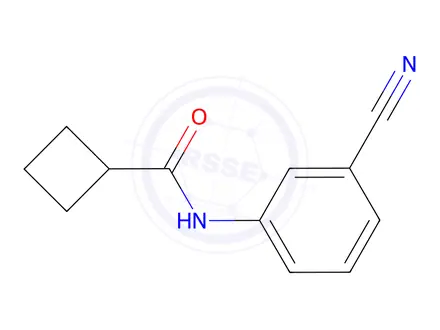 Chemical structure of N-(3-cyanophenyl)cyclobutanecarboxamide