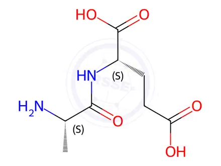 Chemical structure of Alanylglutamic Acid (H-L-Ala-L-Glu-OH)