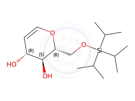 Chemical structure of 6-O-(Triisopropylsilyl)-D-glucal
