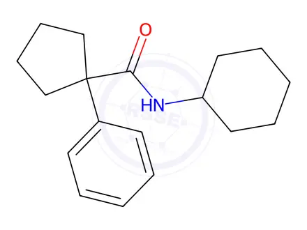 Chemical structure of N-cyclohexyl-1-phenylcyclopentane-1-carboxamide