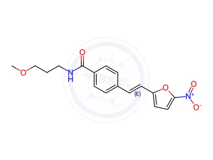 Chemical structure of N-(3-Methoxypropyl)-4-(2-(5-nitrofuran-2-yl)vinyl)benzamide