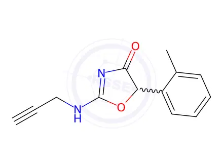 Chemical structure of 5-(2-Methylphenyl)-2-(2-propynylamino)-2-oxazolin-4-one