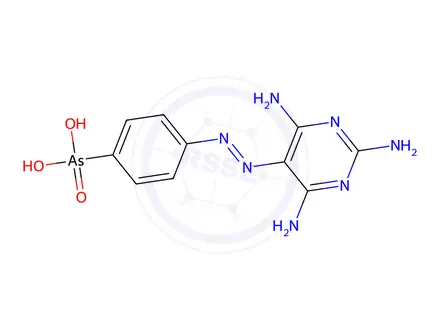 Chemical structure of [p-(2,4,6-Triamino-5-pyrimidinylazo)phenyl]arsonic acid