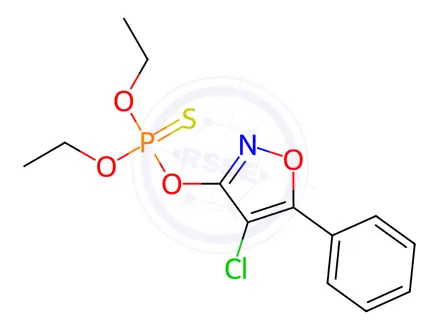 Chemical structure of Phosphorothioic acid, O-(4-chloro-5-phenyl-3-isoxazolyl) O,O-diethyl e ster
