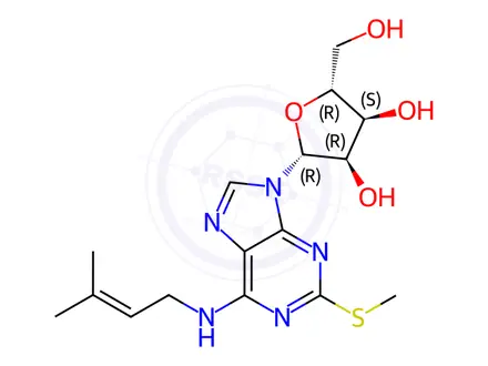 Chemical structure of 2-Methylthio-N6-isopentenyladenosine