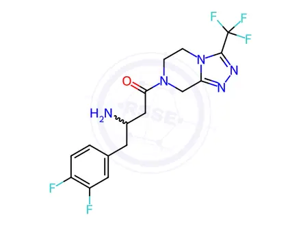 Chemical structure of 3-Amino-4-(3,4-difluorophenyl)-1-(3-(trifluoromethyl)-5,6-dihydro-[1,2,4]triazolo[4,3-a]pyrazin-7(8H)-yl)butan-1-one