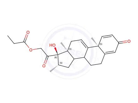 Chemical structure of 2-((10S,13S,16S,17R)-17-Hydroxy-10,13,16-trimethyl-3-oxo-6,7,8,10,12,13,14,15,16,17-decahydro-3H-cyclopenta[a]phenanthren-17-yl)-2-oxoethyl propionate