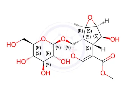 Chemical structure of Asperulosidic Acid Impurity 7 (Phlorigidoside C)