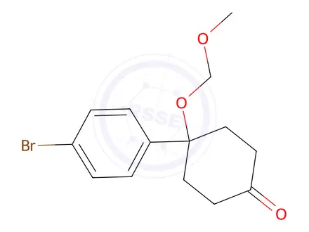 Chemical structure of 4-(4-bromophenyl)-4-(methoxymethoxy)cyclohexanone(WXC03565)