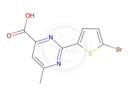 Chemical structure of 2-(5-Bromothiophen-2-yl)-6-methylpyrimidine-4-carboxylic Acid