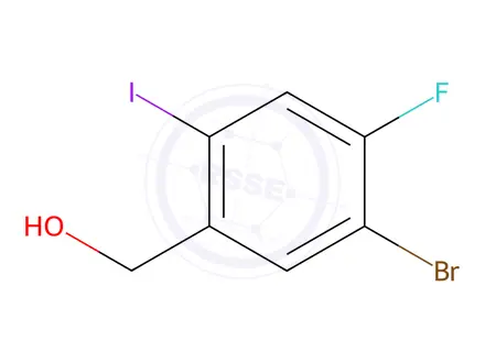 Chemical structure of (5-Bromo-4-fluoro-2-iodophenyl)methanol