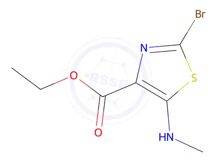 Chemical structure of Ethyl 2-bromo-5-(methylamino)-1,3-thiazole-4-carboxylate