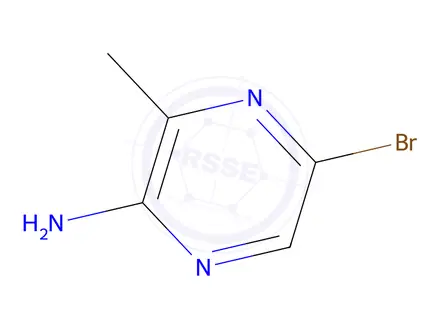 Chemical structure of 2-Amino-5-bromo-3-methylpyrazine