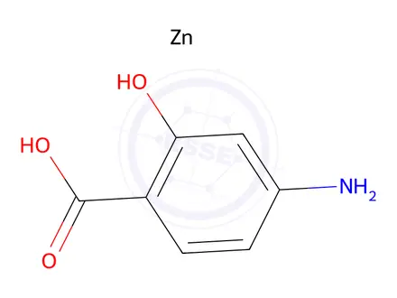 Chemical structure of [4-amino-2-hydroxybenzoato-O1,O2]zinc