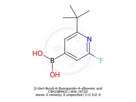 Chemical structure of (2-(tert-Butyl)-6-fluoropyridin-4-yl)boronic acid