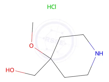 Chemical structure of (4-Methoxypiperidin-4-yl)methanol hydrochloride