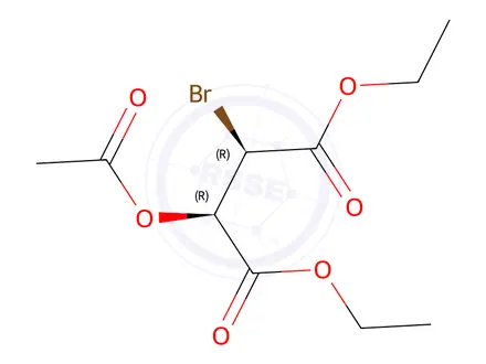 Chemical structure of (2R,3R)-Diethyl 2-acetoxy-3-bromosuccinate