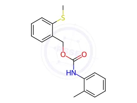 Chemical structure of Carbamic acid, (2-methylphenyl)-, [2-(methylthio)phenyl]methyl ester (9CI)