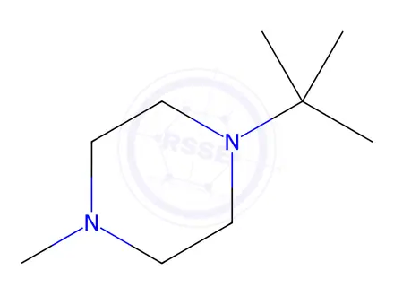 Chemical structure of Piperazine, 1-(1,1-dimethylethyl)-4-methyl-(9CI)