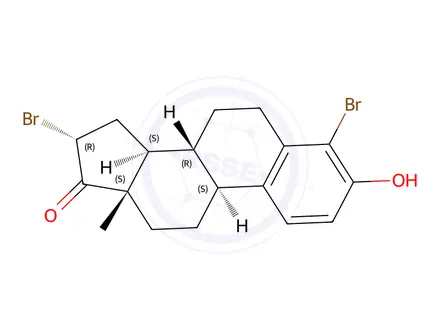 Chemical structure of 4,16α-Dibromo Estrone