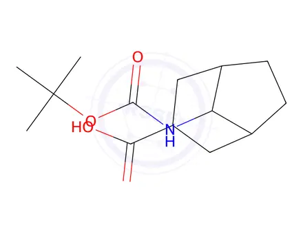 Chemical structure of 8-((Tert-butoxycarbonyl)amino)bicyclo[3.2.1]Octane-3-carboxylic acid