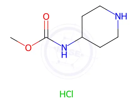 Chemical structure of methyl N-(piperidin-4-yl)carbamate hydrochloride
