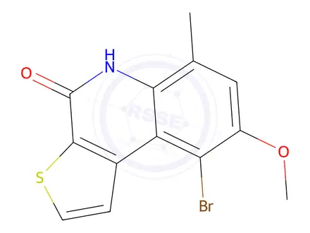 Chemical structure of 9-bromo-8-methoxy-6-methylthieno[2,3-c]quinolin-4(5H)-one