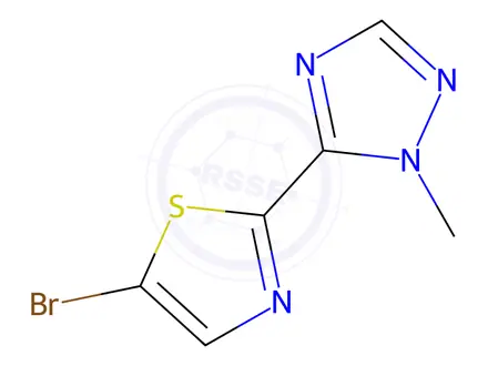 Chemical structure of 5-(5-Bromothiazol-2-yl)-1-methyl-1H-[1,2,4]triazole
