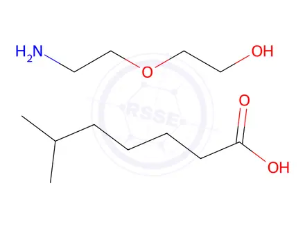 Chemical structure of isooctanoic acid, compound with 2-(2-aminoethoxy)ethanol (1:1)