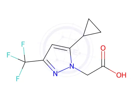 Chemical structure of (5-Cyclopropyl-3-trifluoromethyl-pyrazol-1-yl)-acetic acid