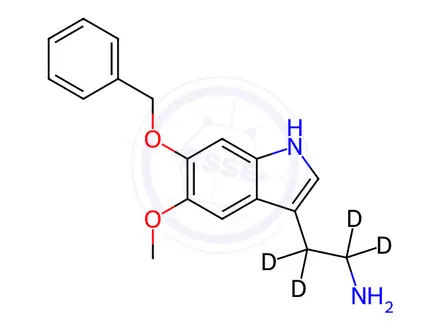 Chemical structure of 5-Methoxy-6-(phenylmethoxy)-1H-Indole-3-ethan-alpha,alpha,beta,beta-amine-d4